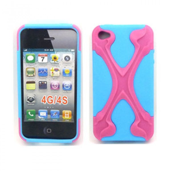 Wholesale iPhone 4 4S X Case (Pink-Blue)